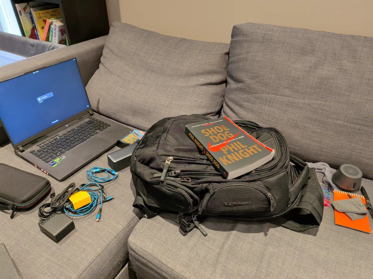 Prepping my gear and packing my bags