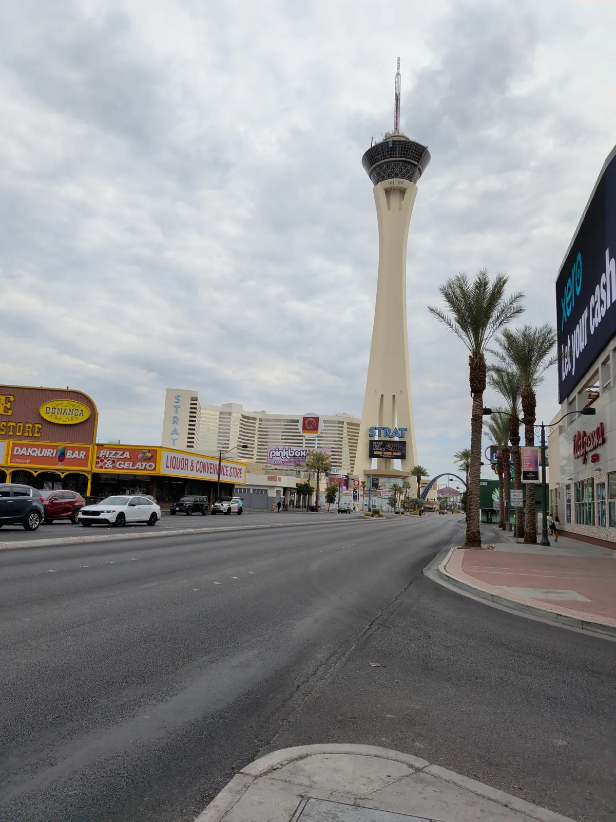 A street level view of the Strat